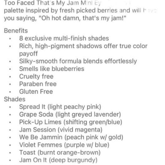 TOO faced Limited Edition That’s My Jam Mini Eyeshadow Palette NIB - Picture 4 of 5